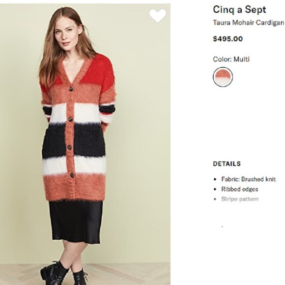 Cinq a Sept Taura Stripe Cardigan- nwot SOLD - Picture 1 of 3